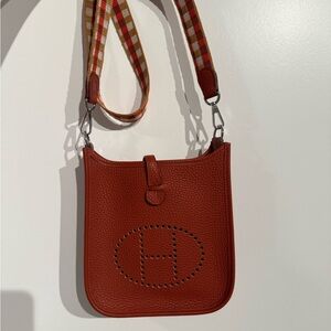 Hermes Evelyne Mini Crossbody with Plaid Strap